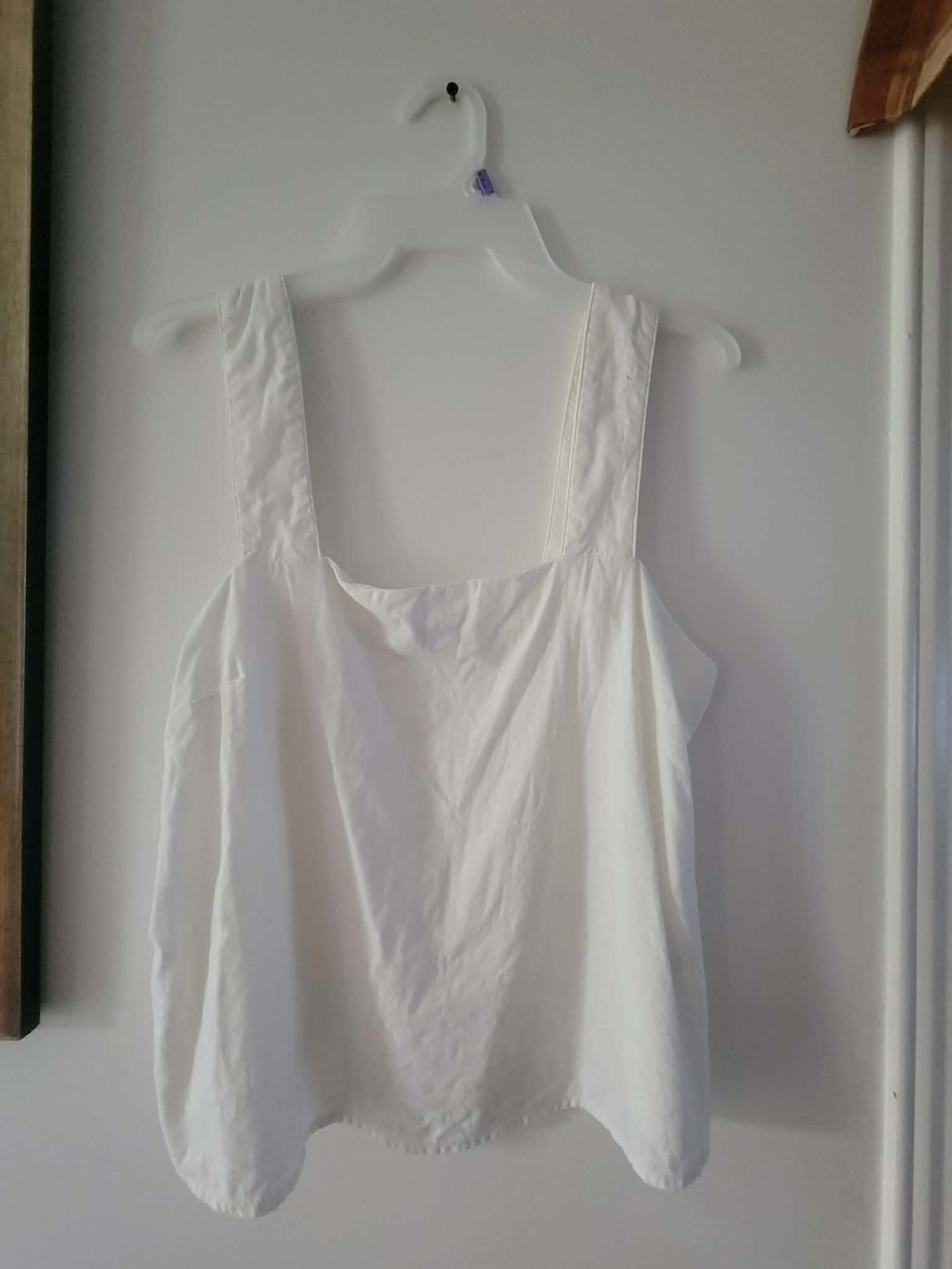 Banana Republic White Cotton Square-Neck Tank Top
